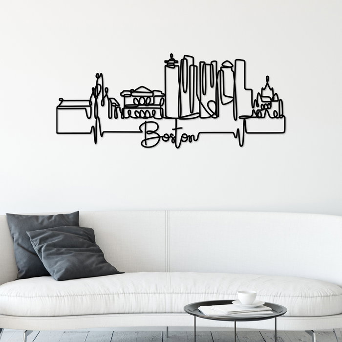 Wallity Accesorio Decorativo de Pared de Metal Negro 120x47x1.5cm 100% Metal